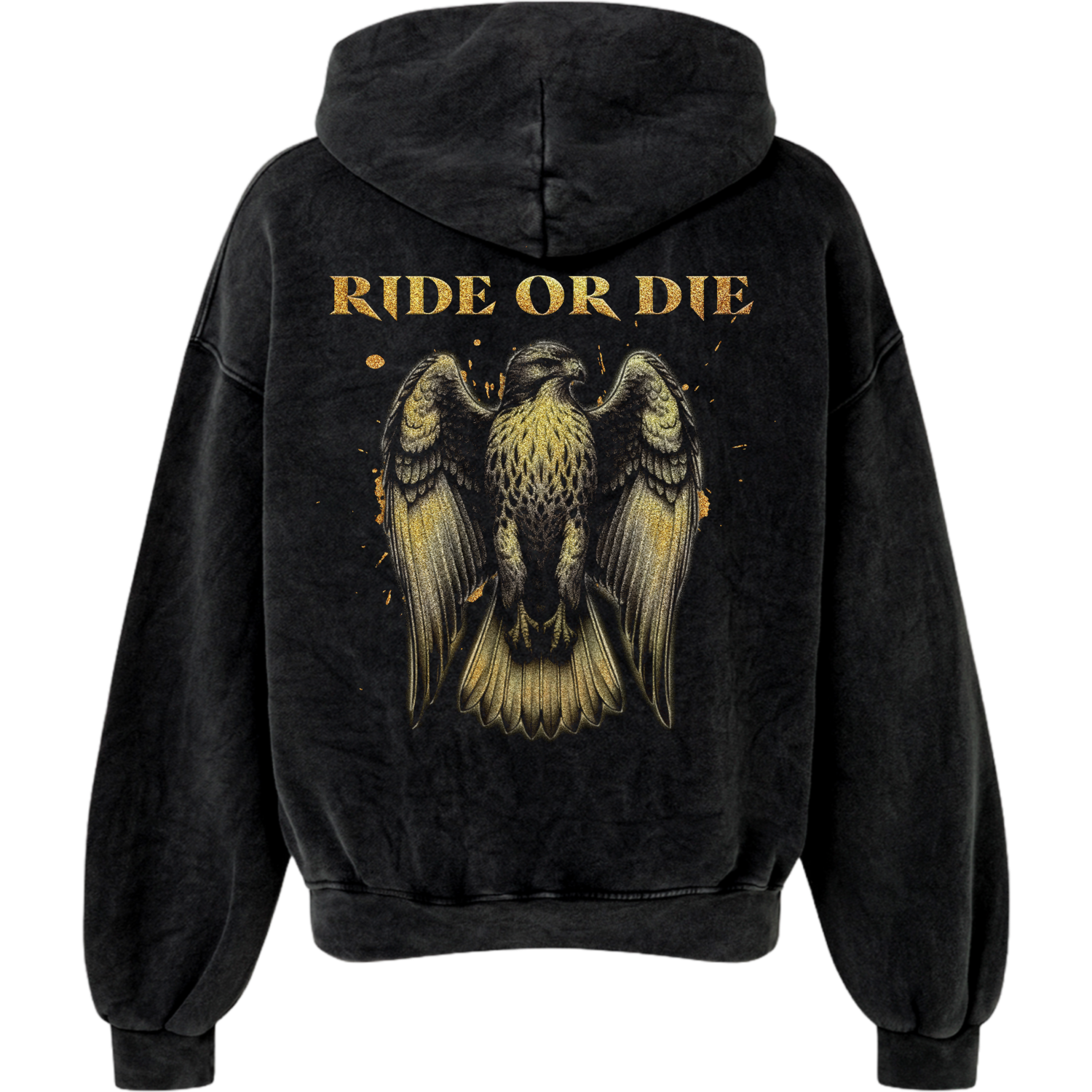 Ride or Die washed oversized zipper