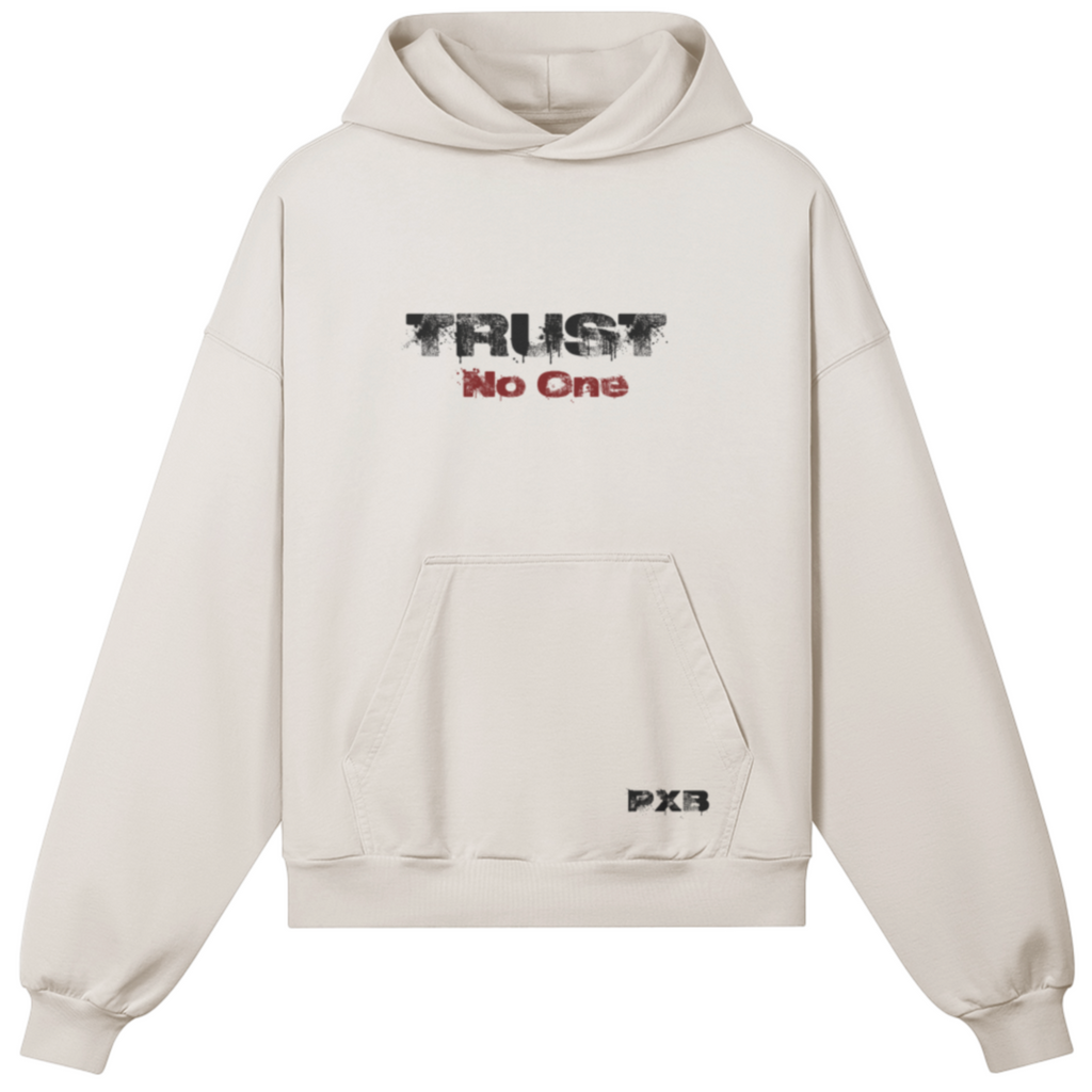 Trust no one boxy-fit hoodie