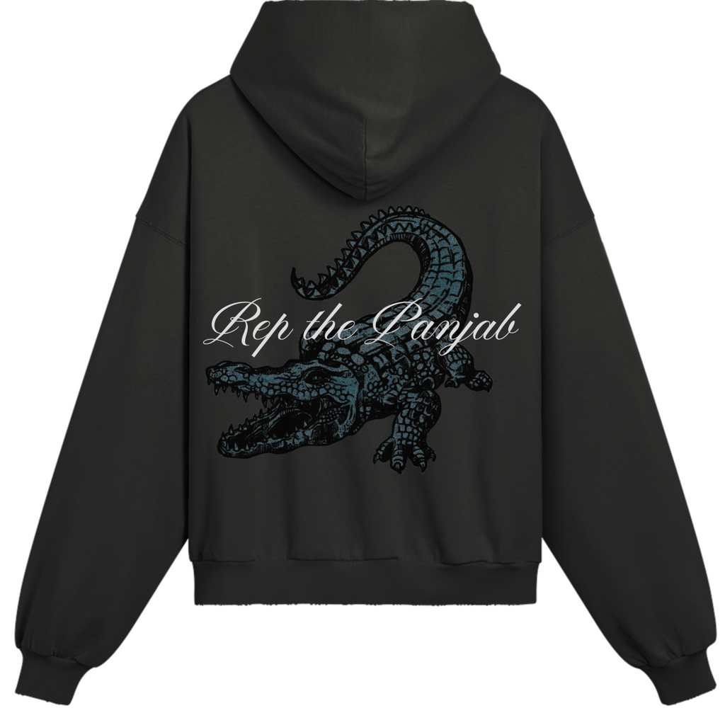 Crocodile boxy-fit hoodie