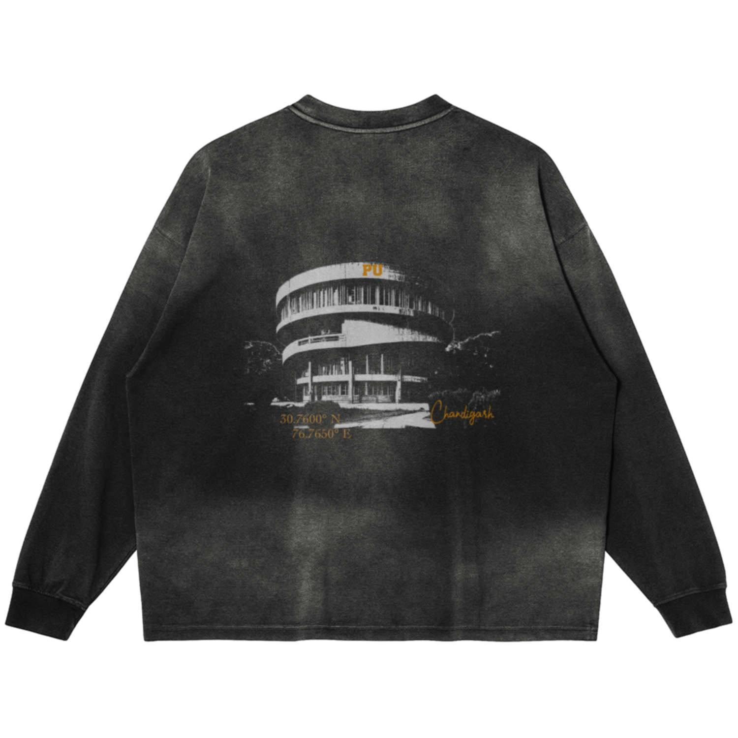PU Longsleeve Sunfaded Oversized T-shirt